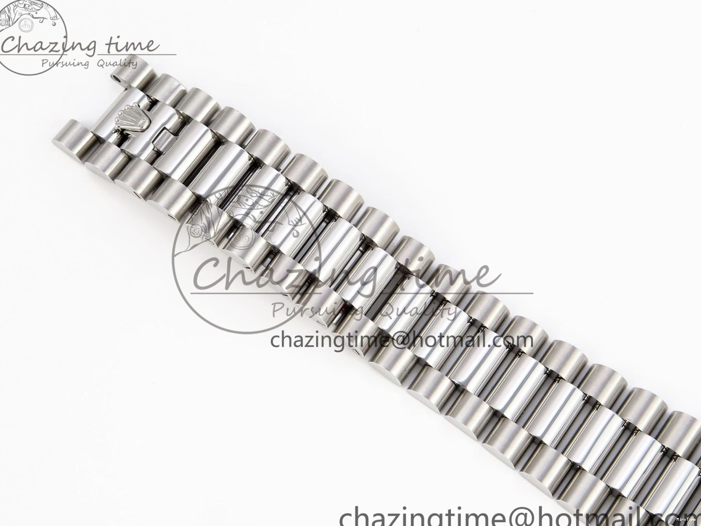 MiroTime 0523 QuickDry DayDate 40 SS GSF Gain Weight Blue Roman Dial Diamonds Bezel on President Bracelet A 1917